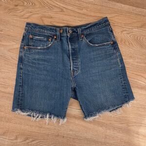 Levi's 501 Button fly Cutoff Jean Shorts Size 30 Raw Hem